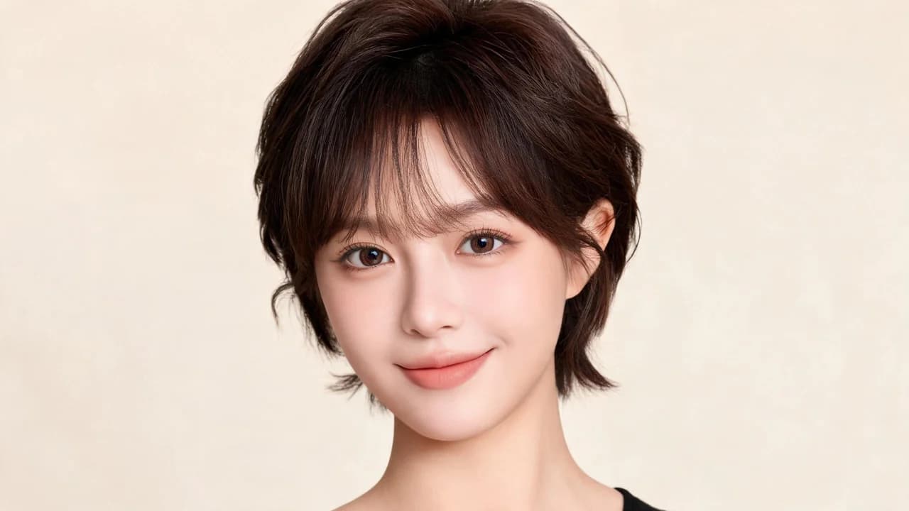 ai short hair filter example: before and after photo edited with AI Filtery